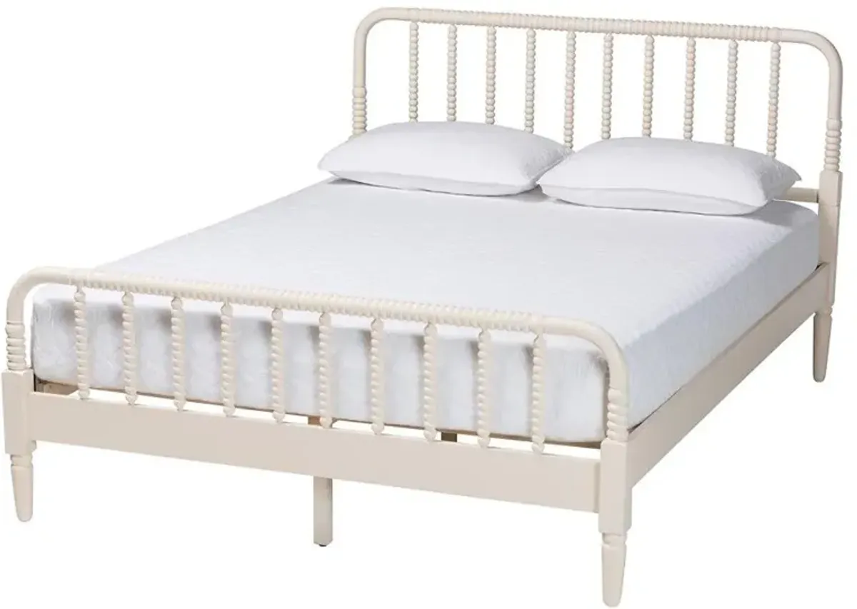 Welsh Ivory Spindle Wood King Platform Bed