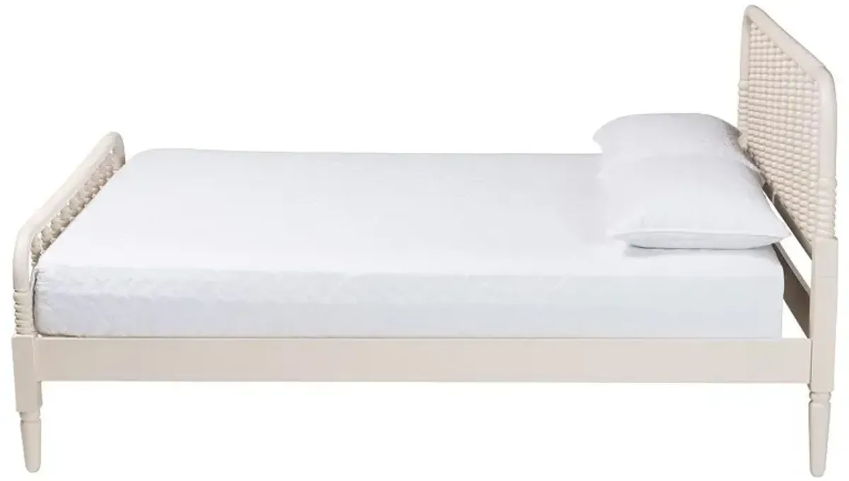 Welsh Ivory Spindle Wood King Platform Bed