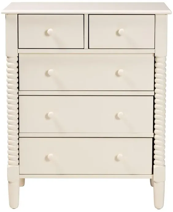 Welsh Ivory Spindle Wood 5-Drawer Chest