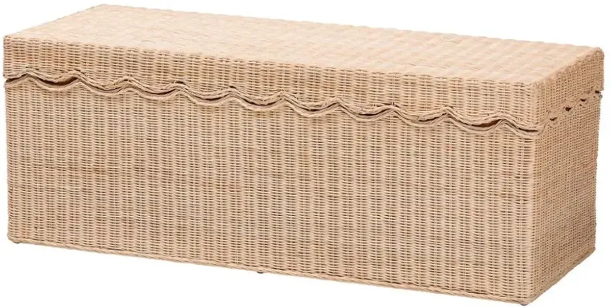 Damae Scalloped Natural Rattan Chest