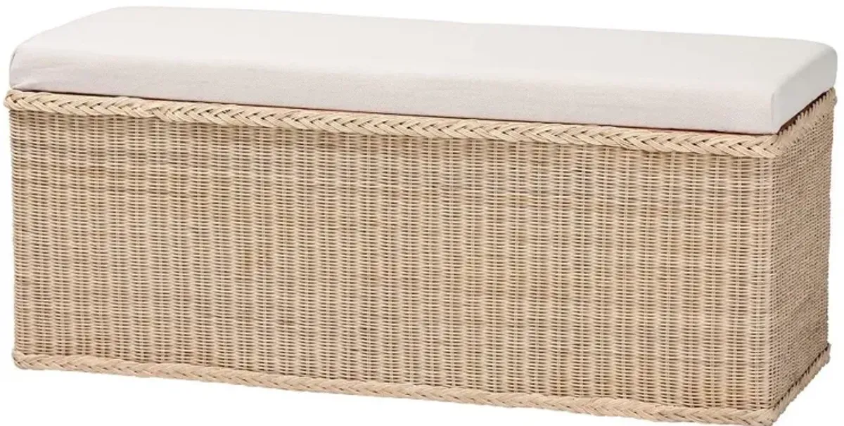 Baird Natural Rattan Storage Bench