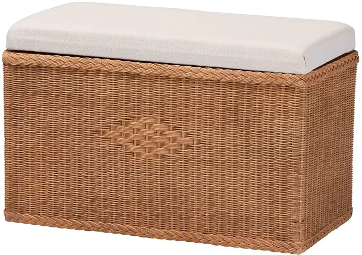 Ronan Natural Rattan Storage Bench