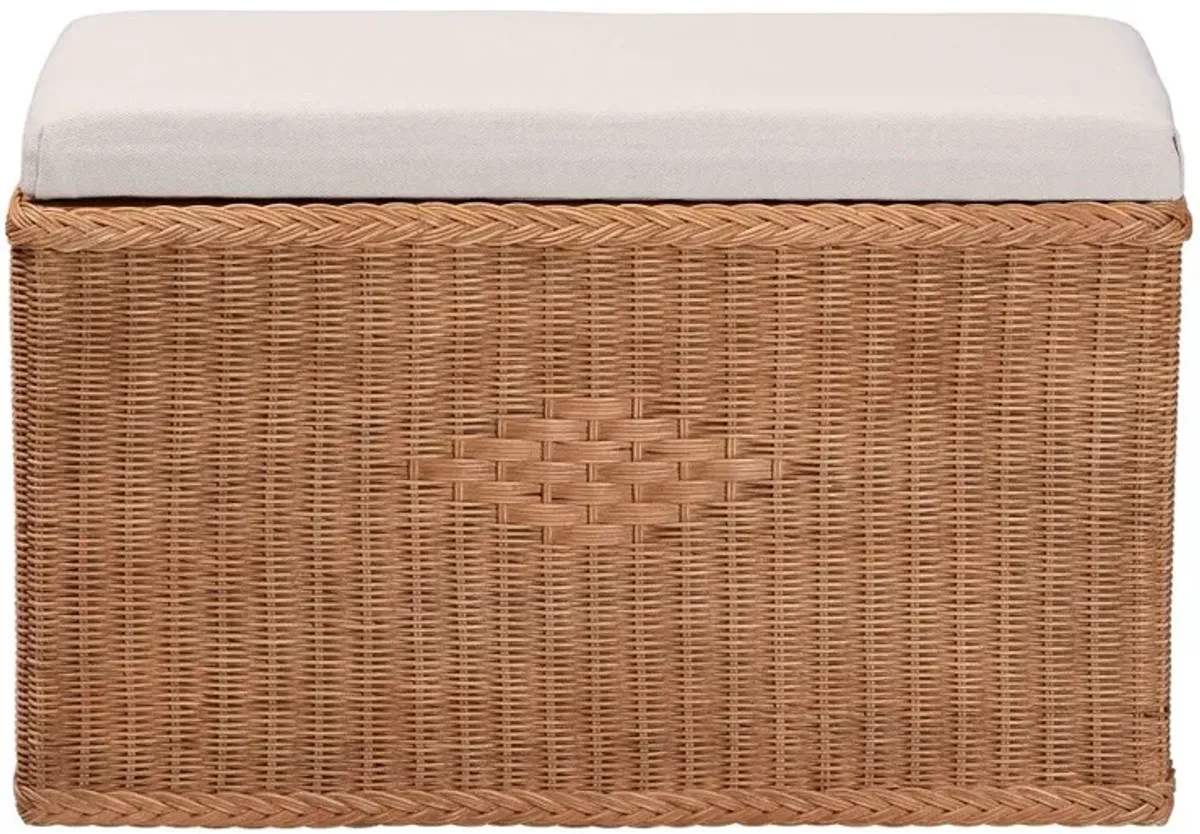 Ronan Natural Rattan Storage Bench