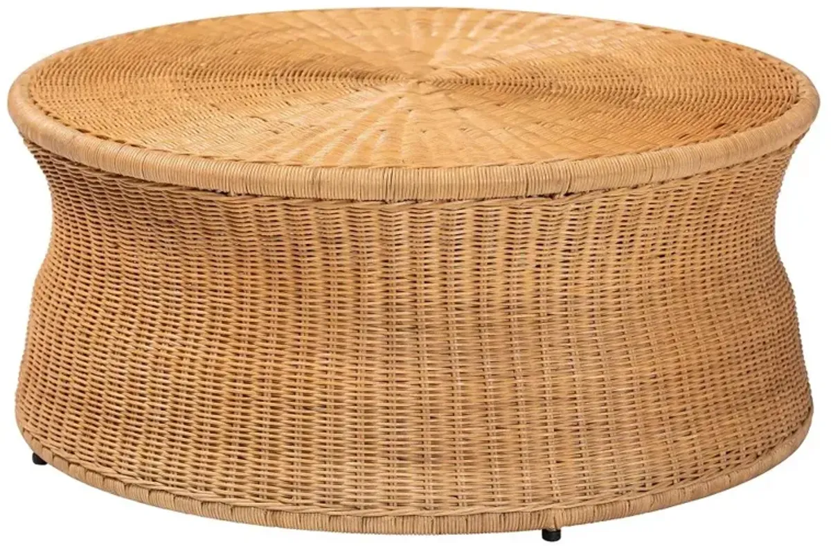 Caroline Light Honey Rattan Round Coffee Table