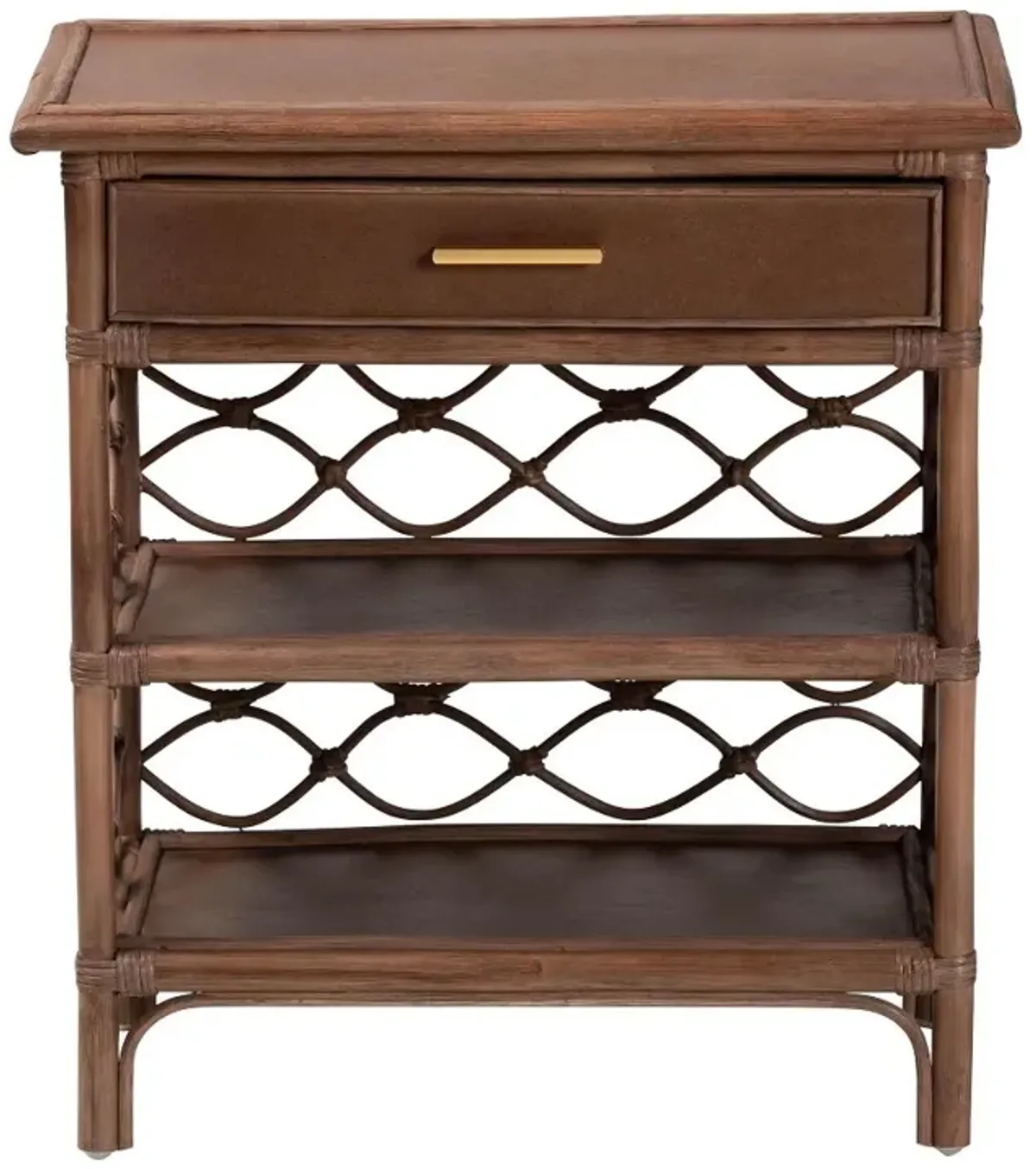 Akane Brown Rattan Nightstand
