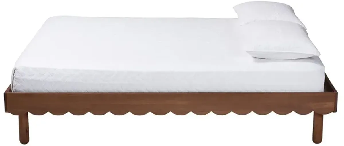 Arianthe Walnut Scalloped Platform Queen Bed