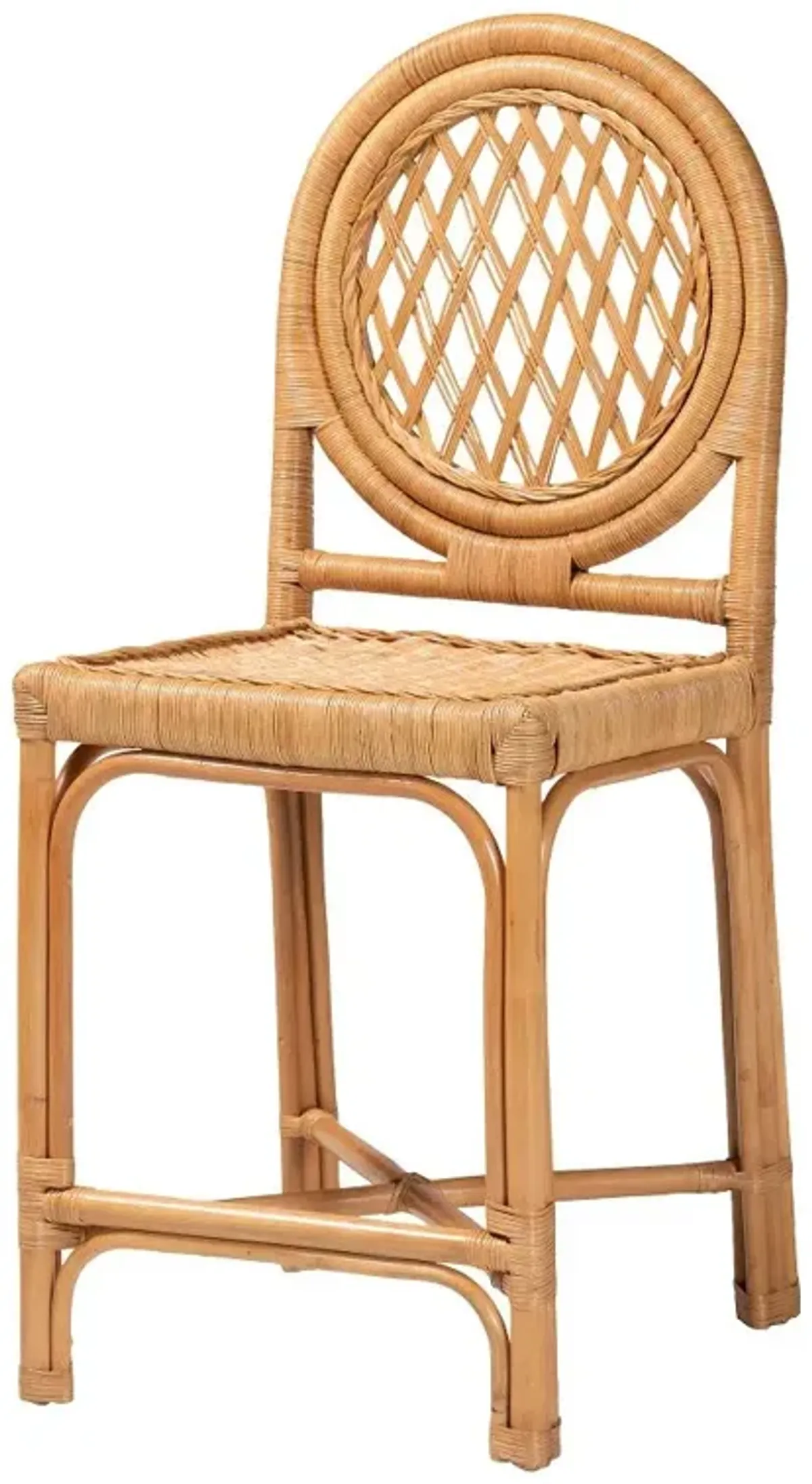 Orla Light Honey Round Back Rattan Counter Stool