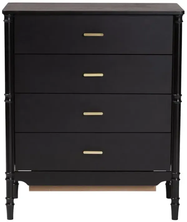 Marisela Black Wood Chest of Drawers