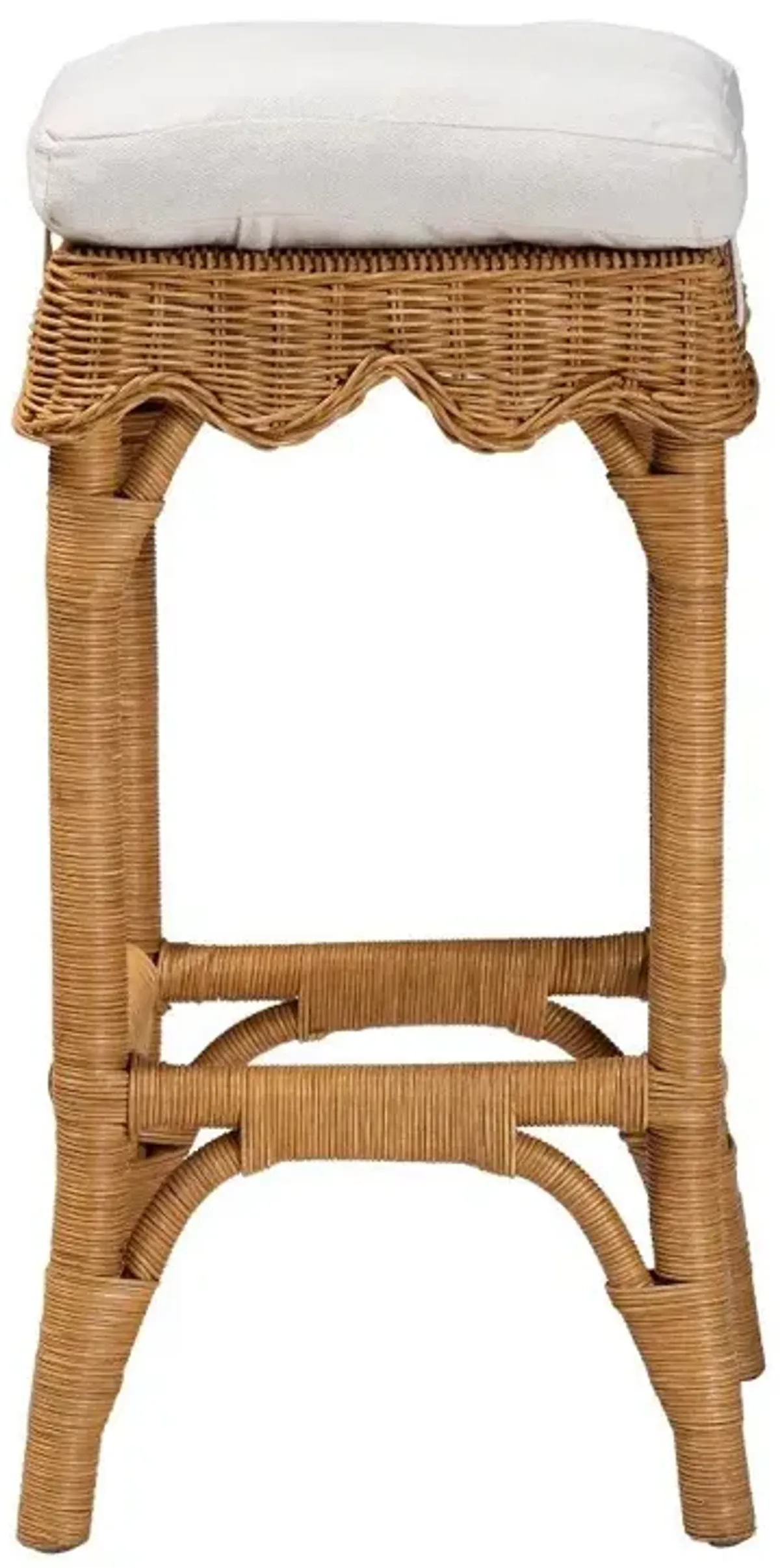 Maya Scallop Honey Rattan Bar Stool