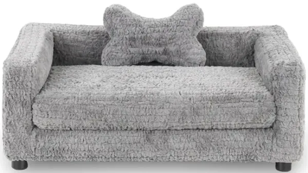 Light Gray Doodle Iron Dog Bed