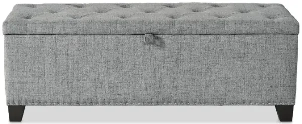 Cole Gray Upholstered Linen Storage Bench