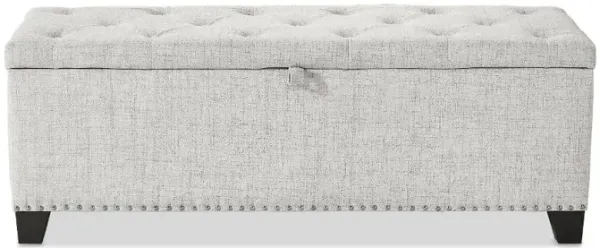 Cole Off White Upholstered Linen Storage Bench