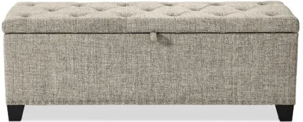 Cole Brown Upholstered Linen Storage Bench