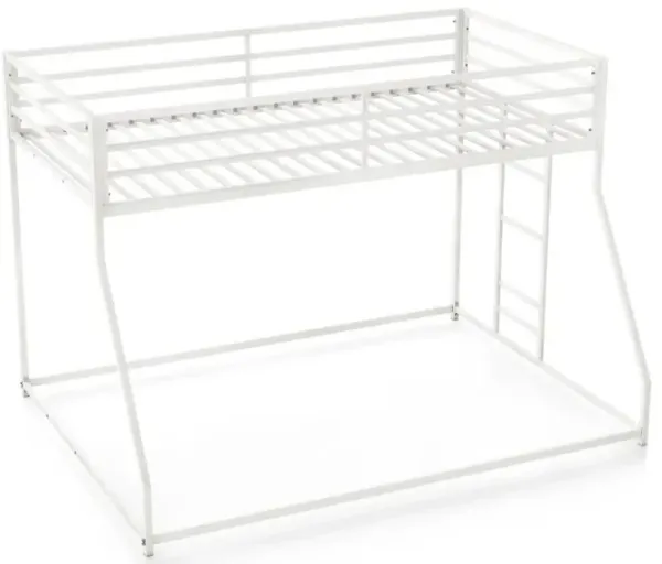 Jackson White Metal Twin over Full Low Profile Bunk Bed