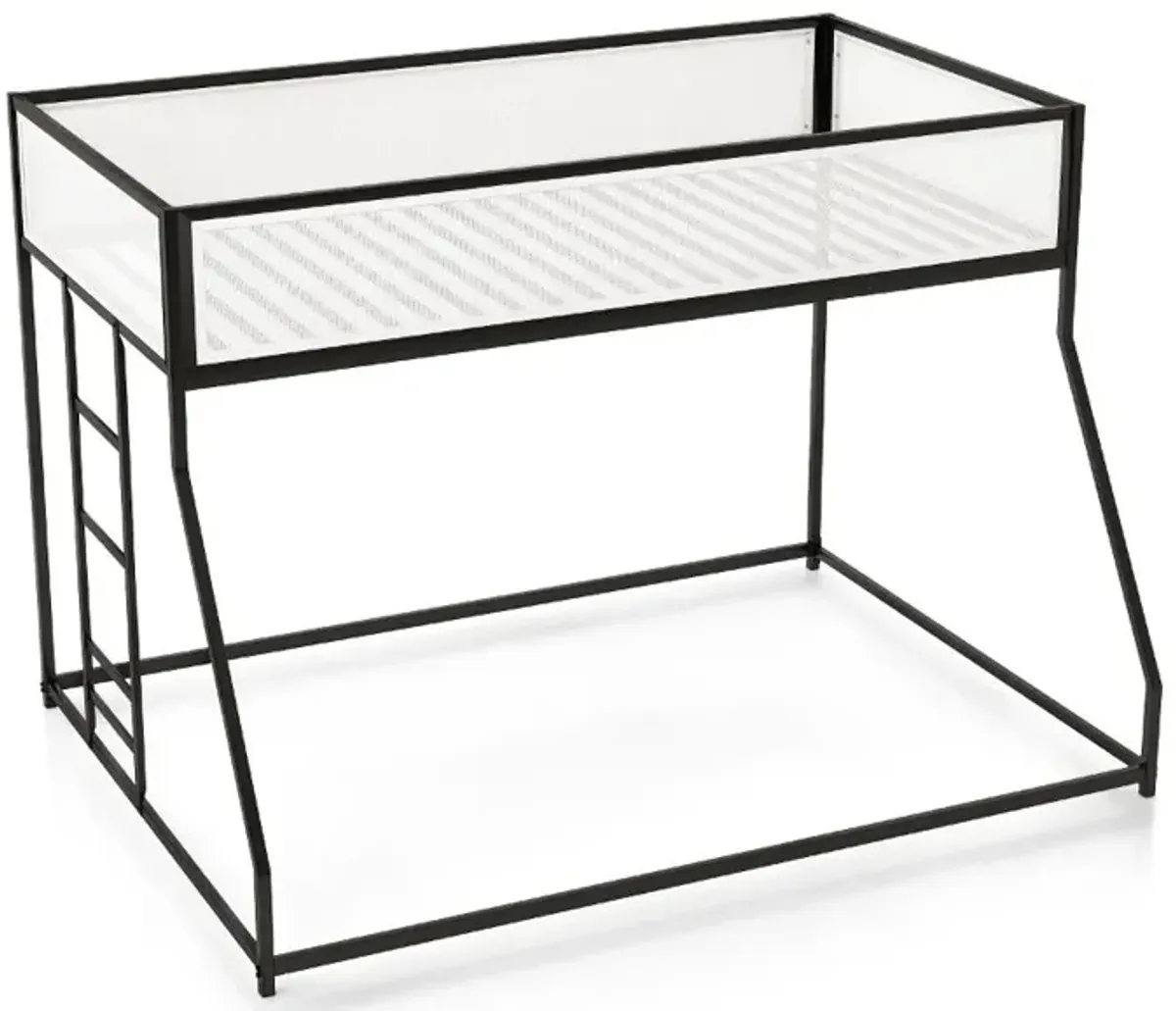 Jackson Black and White Metal Twin over Full Low Profile Bunk Bed