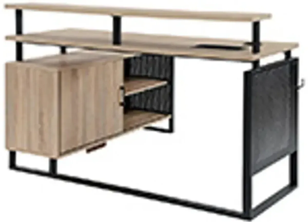 Ace Oak and Black L-Desk