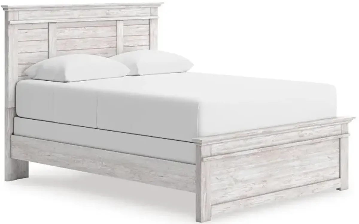 Whisper Whitewash Paneled Full Bed