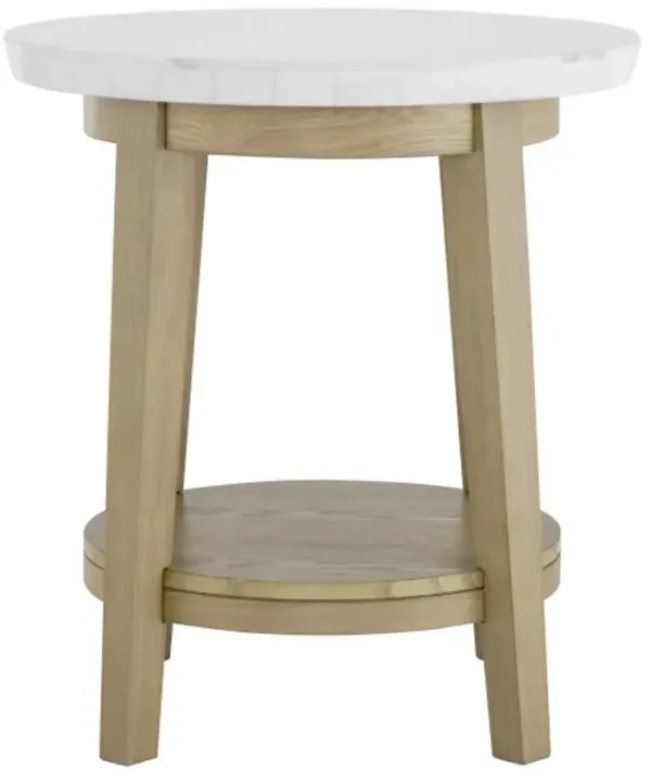 Vida White Marble End Table