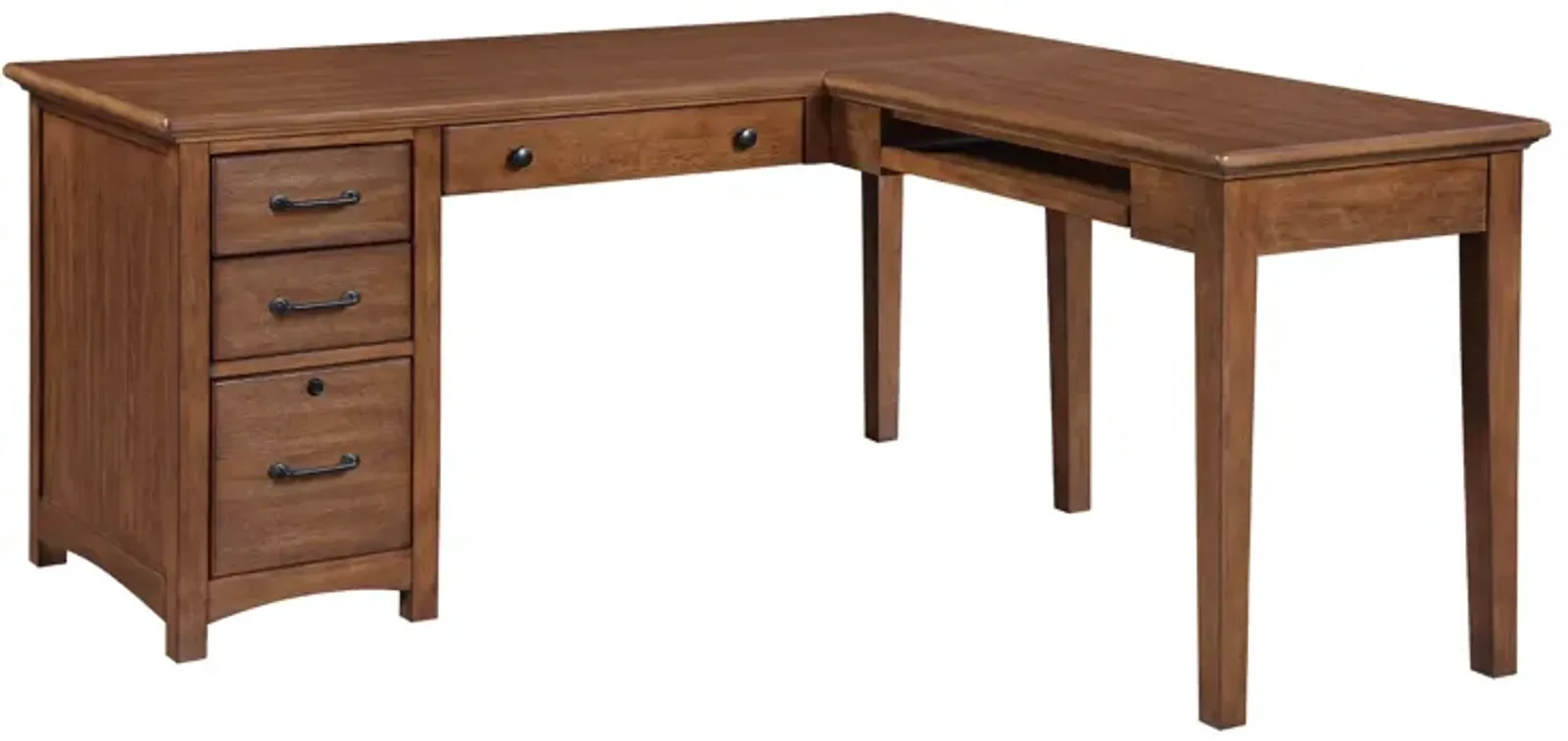 Addison Cherry Oak L-Shaped Desk
