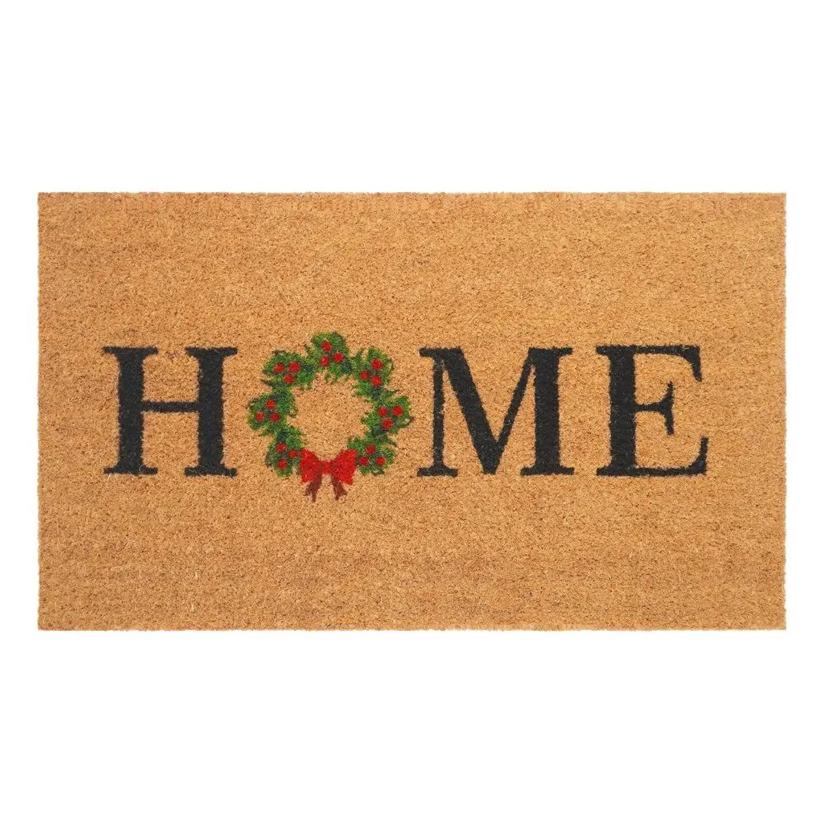 Home Christmas Wreath Doormat
