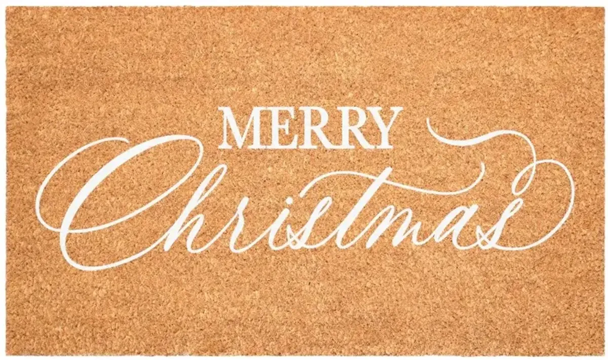 White Christmas Calligraphy Doormat