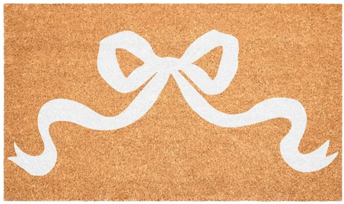 Pretty White Bow Doormat