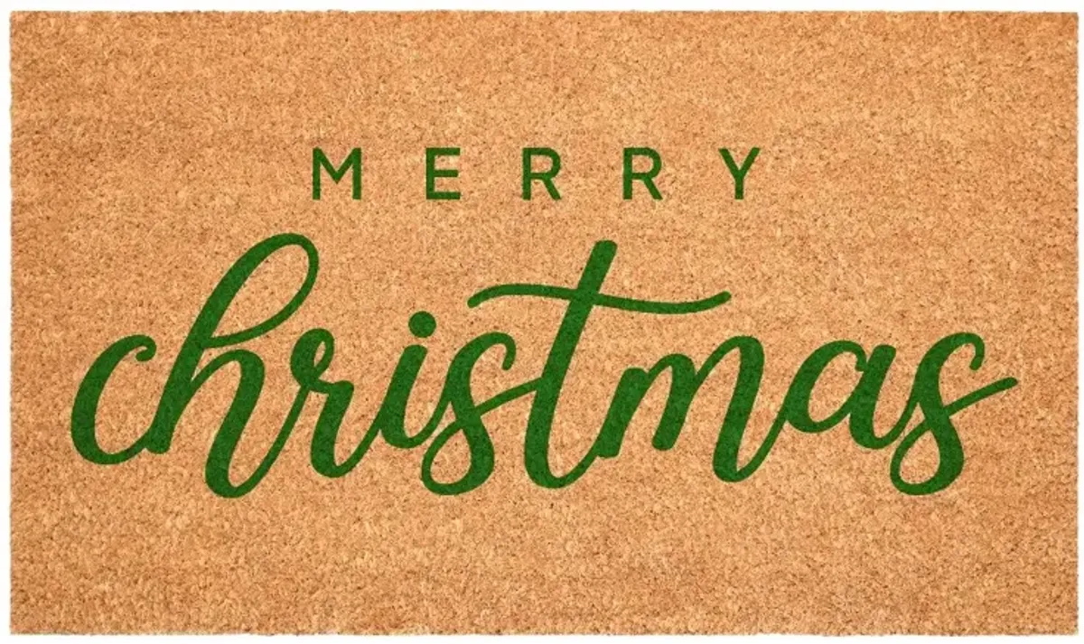 Green Classic Christmas Doormat