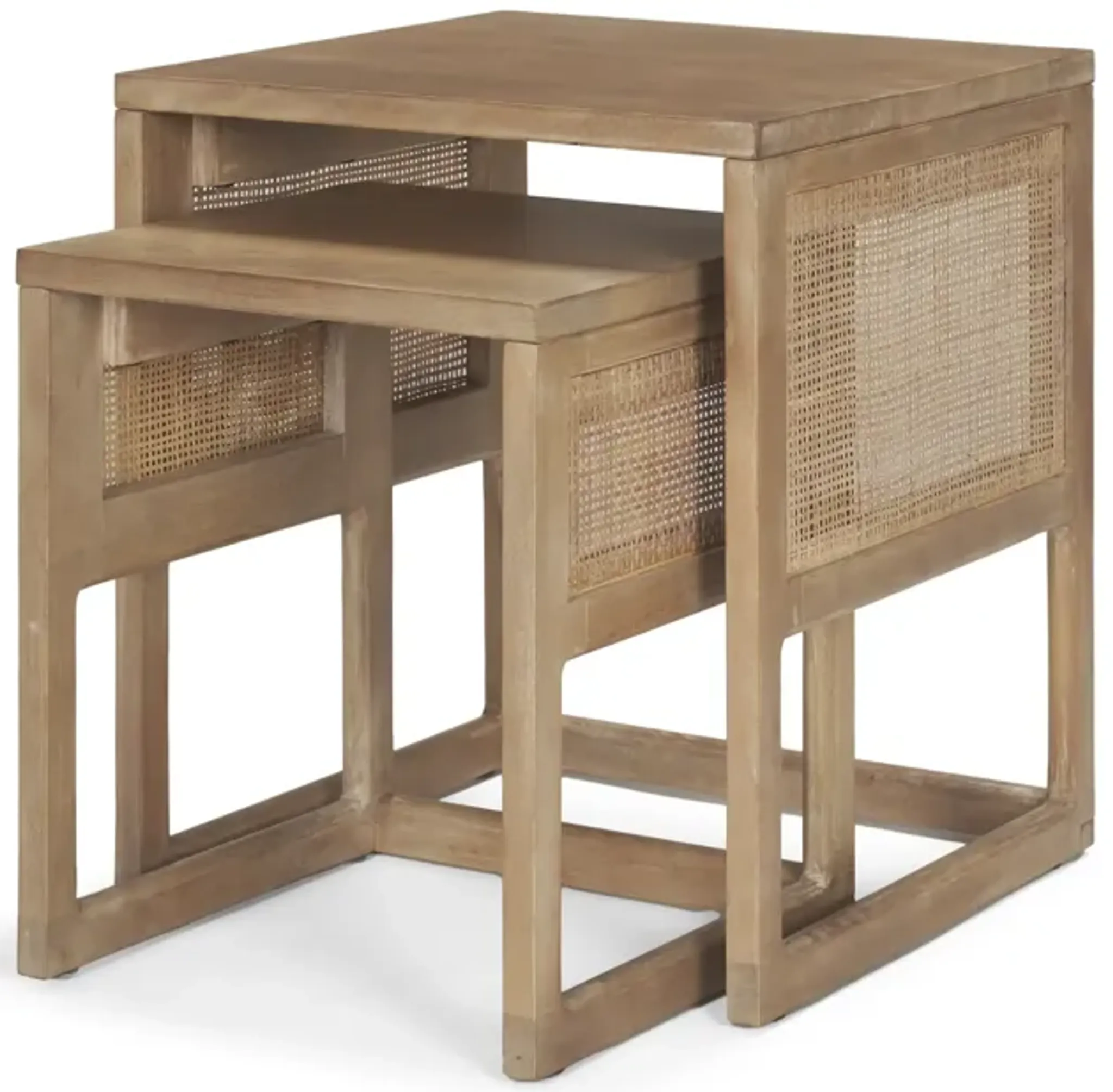Grier Light Brown Cane Nesting Accent Tables Rc Willey | Furniture.com