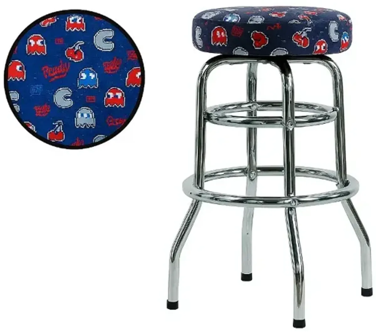 Pac-Man Blue 30" Swivel Stool