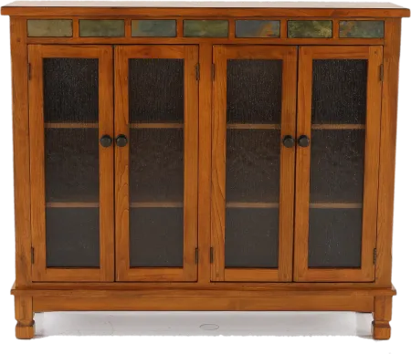 Sedona Rustic Oak Bookcase with Slate Inlays