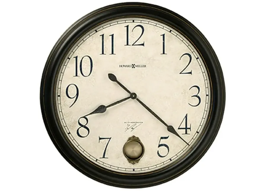 Glenwood Falls Black Satin Wall Clock