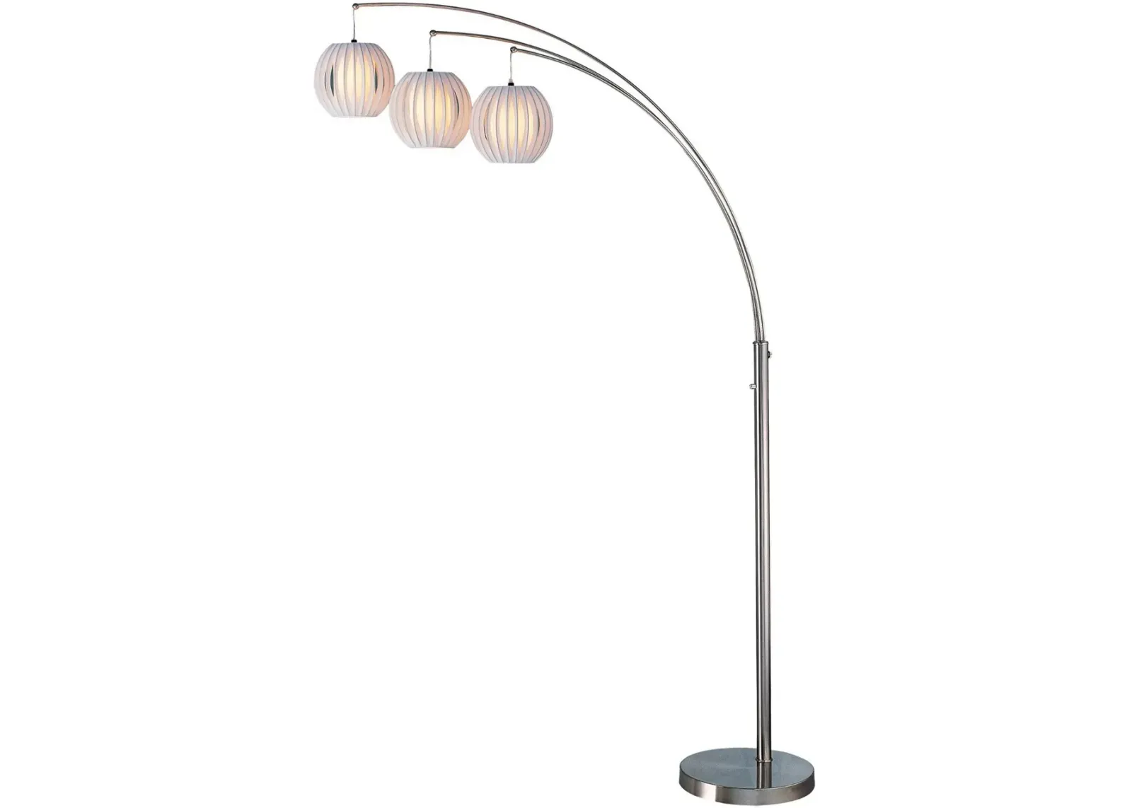 Brushed Steel 3 Arm Arc Floor Lamp