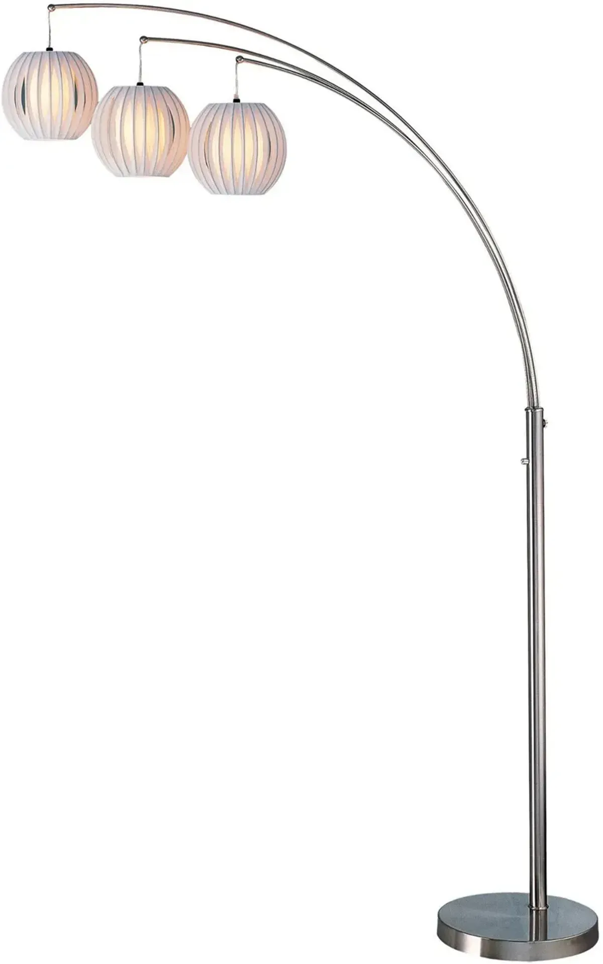 Brushed Steel 3 Arm Arc Floor Lamp