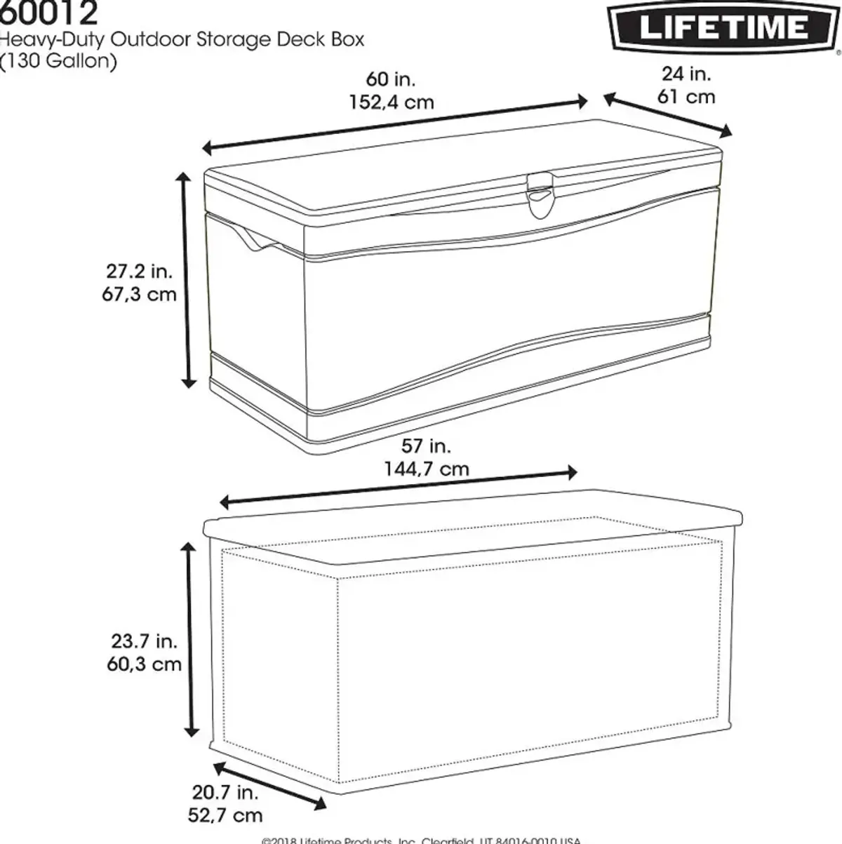 Lifetime 130 Gallon Outdoor Storage Box