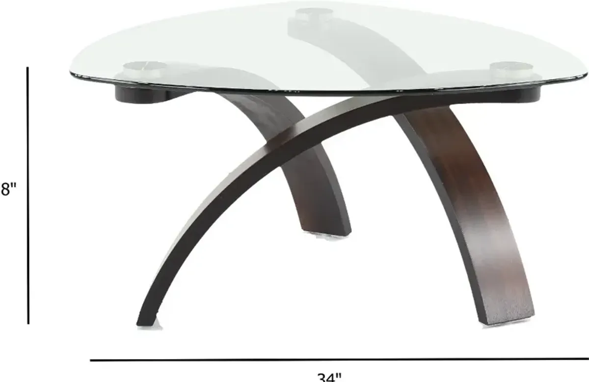 Allure Brown Glass Coffee Table