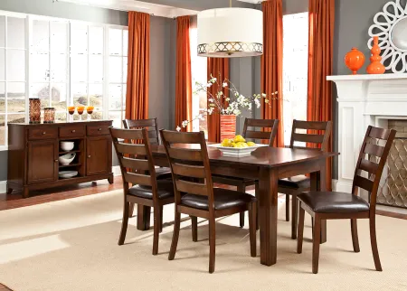 Kona Brown 5 Piece Dining Set with Ladderback Chairs
