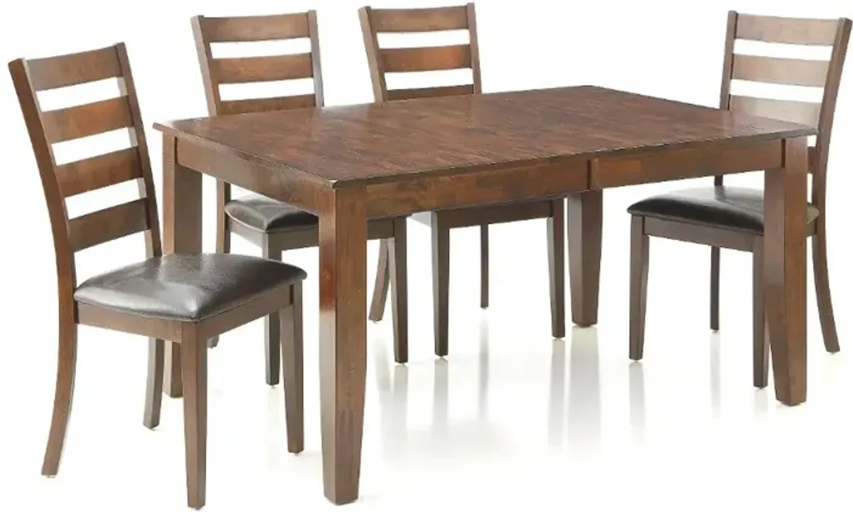 Kona Brown 5 Piece Dining Set with Ladderback Chairs