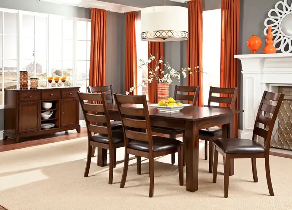 Kona Brown 5 Piece Dining Set with Ladderback Chairs