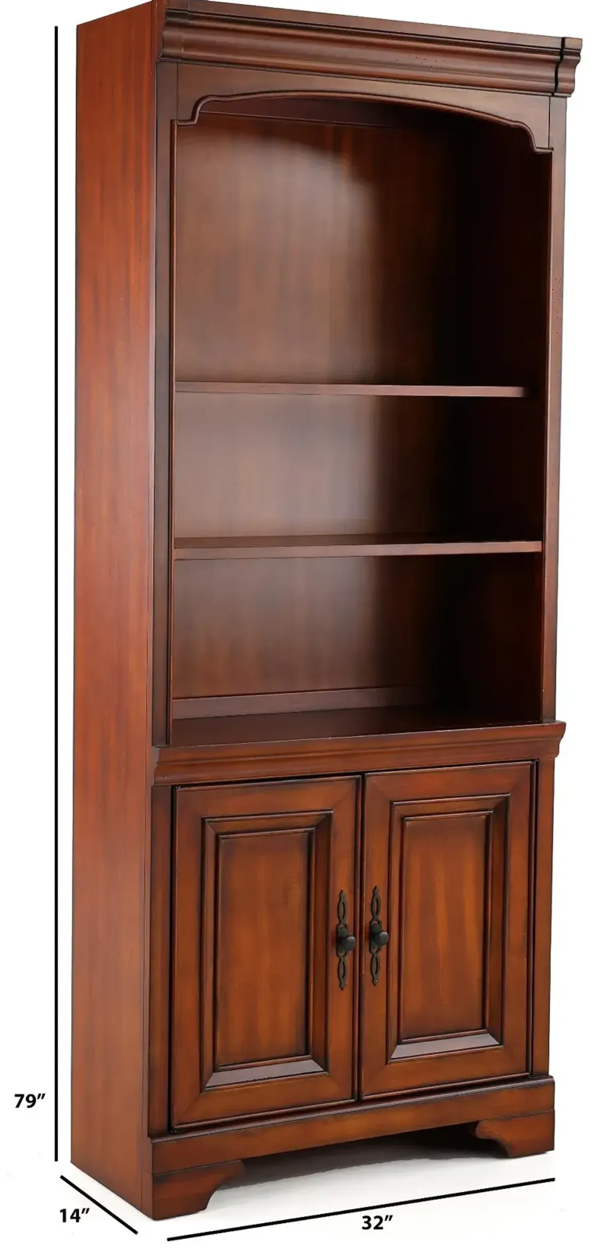 Richmond Cherry Brown 2 Door Bookcase