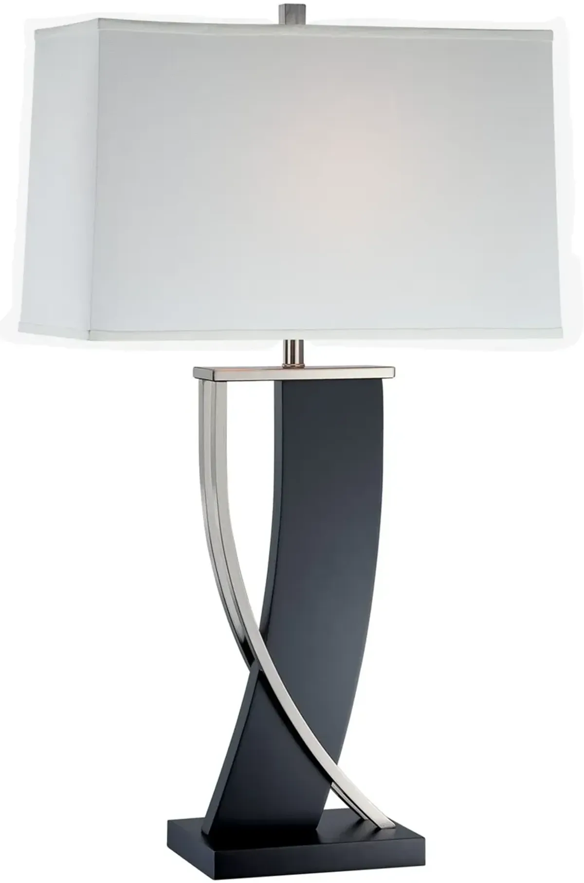Interlock Silver & Espresso Table Lamp