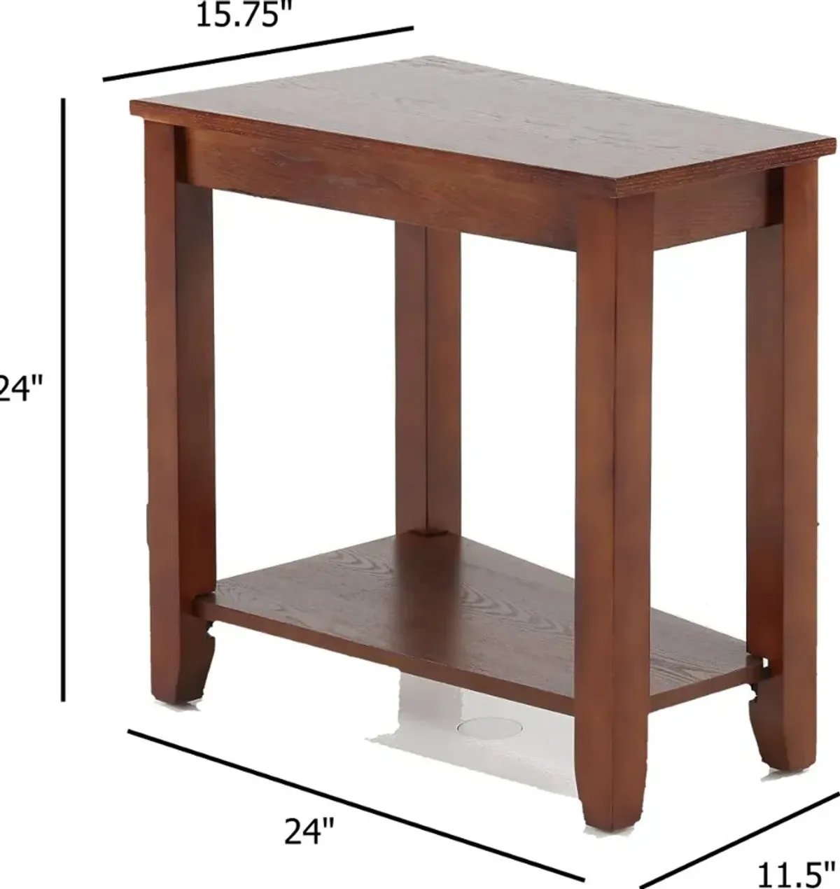 Wedge Espresso Side Table