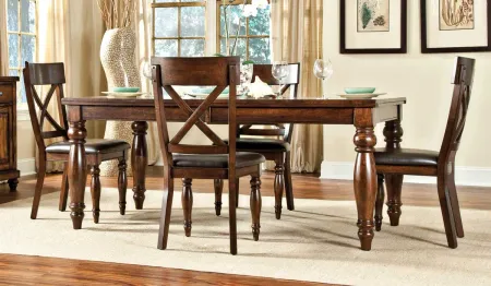Kingston Brown 5 Piece Dining Set with X-Back Chairs