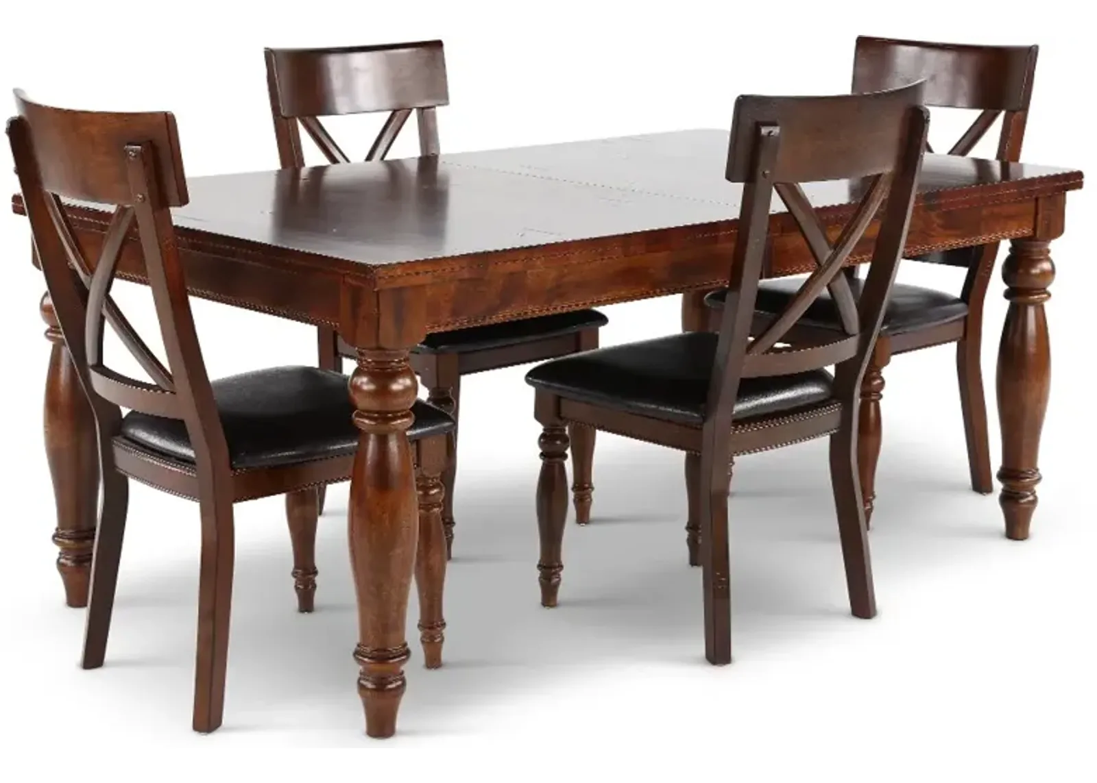 Kingston Brown 5 Piece Dining Set with X-Back Chairs