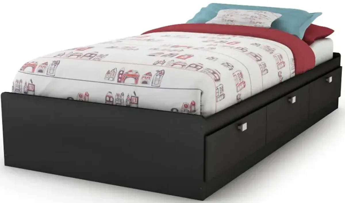 Spark Contemporary Black Twin Storage Bed - South Shore