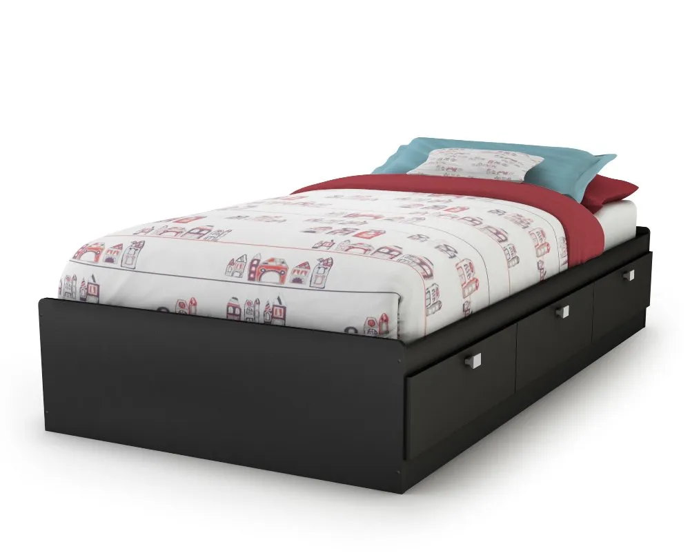 Spark Contemporary Black Twin Storage Bed - South Shore