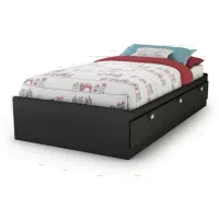 Spark Contemporary Black Twin Storage Bed - South Shore