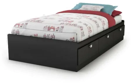 Spark Contemporary Black Twin Storage Bed - South Shore