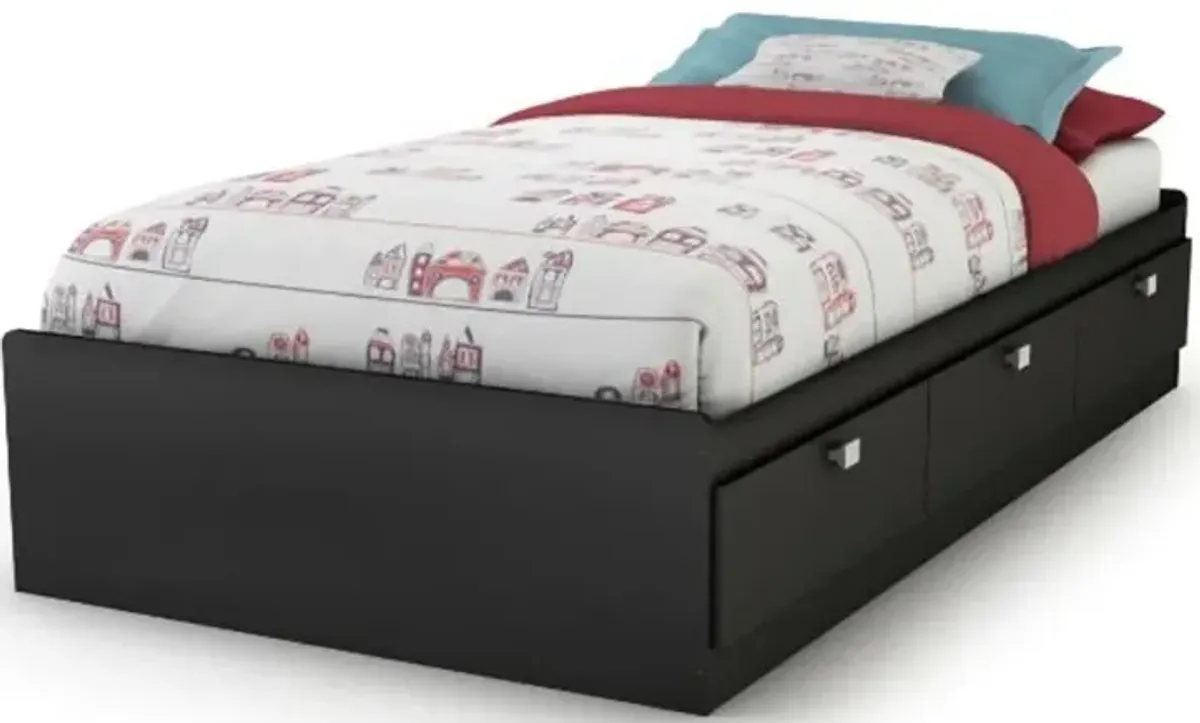 Spark Contemporary Black Twin Storage Bed - South Shore