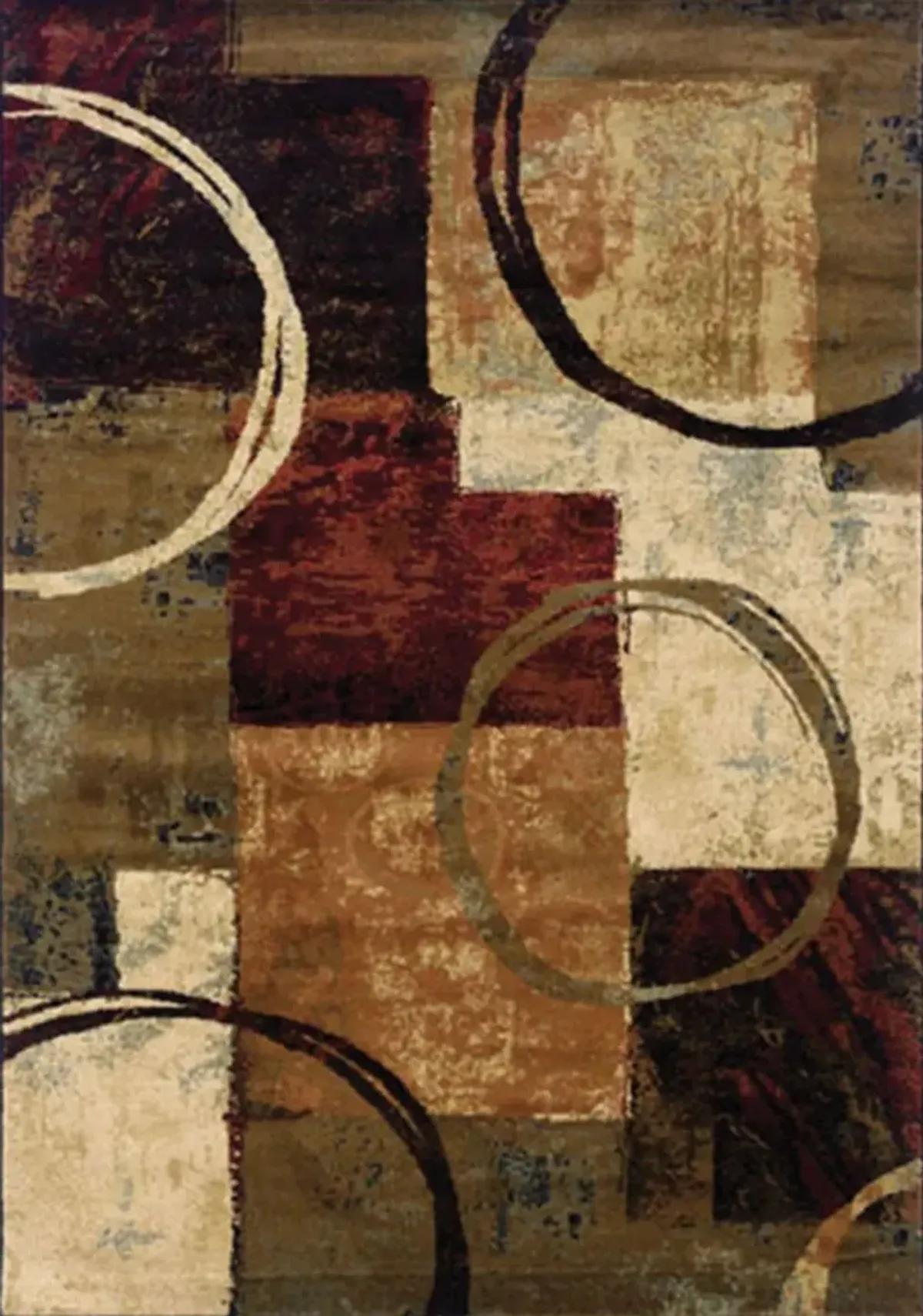 Hudson 5 x 8 Brown, Red and Ivory Area Rug