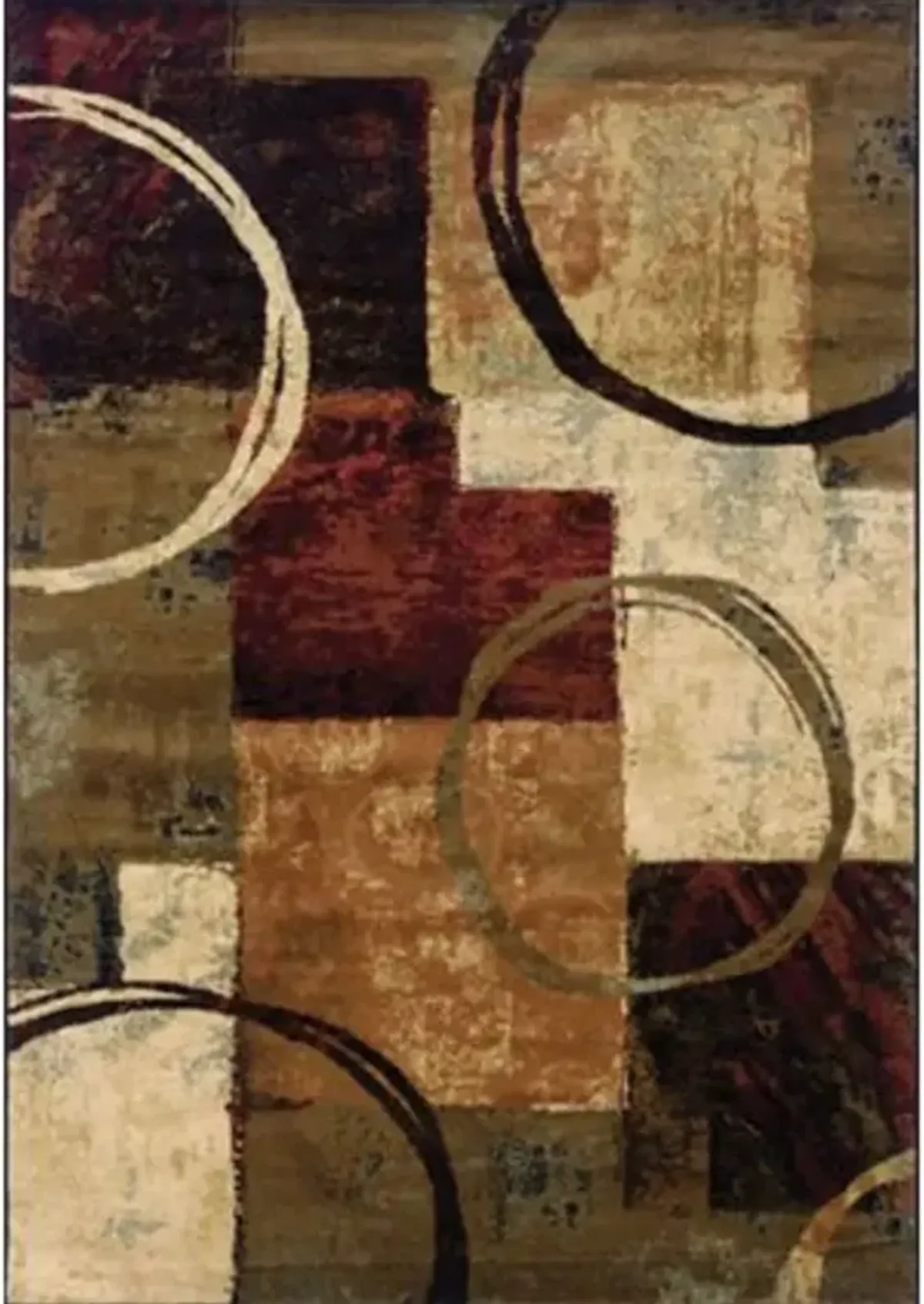 Hudson 8 x 11 Brown, Red and Ivory Area Rug